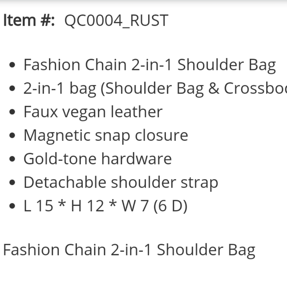 Rust Color 2 in 1 Handbag set - Picture 8 of 8